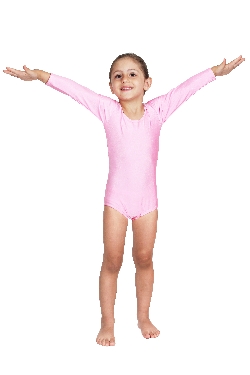 BODY DANZA LYCRA MANICA LUNGA ROSA BABY